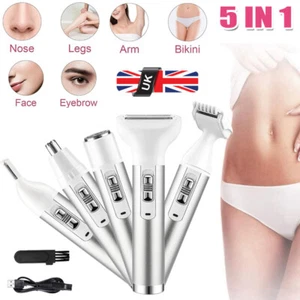 5 in 1 Cordless Electric Women Shaver Hair Arm Bikini Remover Lady Razor Trimmer - Picture 1 of 36
