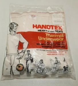Handtex Thermal Bottom White/Beige Vtg Sealed men's Large Waffled Pant 70's - Picture 1 of 5