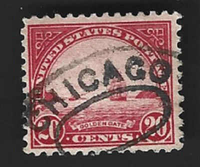 Scott# 698 20c Golden Gate - Fancy CHICAGO Oval cancel ~ (B-16) - Image 1 of 2