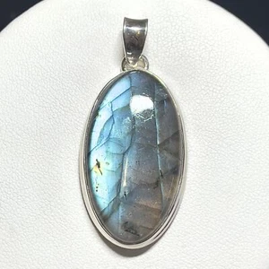 Natural Labradorite - Madagascar 925 Sterling Silver Pendant Jewelry JY2342 - Picture 1 of 1