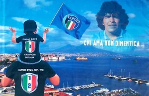 Bandiera 90x140 Napoli stadio terzo scudetto 3 nuova senza asta stampa digitale - Foto 1 di 2