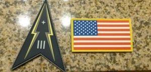 U.S.SPACE FORCE SPACE DELTA 3 PATCH AND FLAG SET, NEOPRINE  PAIR, W/HOOK LOOP - Picture 1 of 1