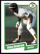 1990 Fleer 10 Rickey Henderson   Oakland Athletics  Baseball Card