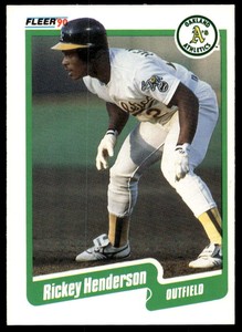 1990 Fleer 10 Rickey Henderson   Oakland Athletics  Baseball Card