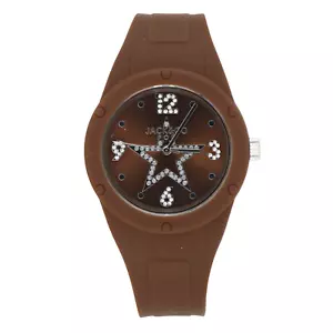 Reloj Mujer JACK&CO POP, Esfera Estrella Y Cristales, Goma Silicona Marrón - Imagen 1 de 1