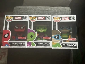 Funko Pop! Vinyl: Marvel Target 8-bit Spider-Man Green Goblin Doc Ock - Picture 1 of 2