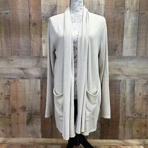 Michael Stars Gold Hazel Open Front Long Sleeve Cardigan Pockets Size L NWT $138 - Picture 1 of 9