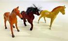 Lot of 3 VTG Imperial Toy Orange Yellow Horse Stallion 5” Figures Charity DS68