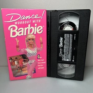 Dance! Workout With Barbie (VHS, 1992) Vintage Barbie Mattel VCR Tape Pink Box - Picture 1 of 11