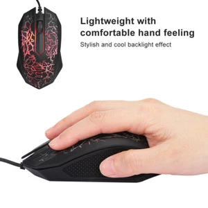 Optical Mouse Wired Professional Gaming For Lol Colorful Backlight Computer Mice - Picture 1 of 19