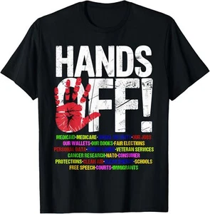 Hands Off Protest Social Security And Medicare Protest T-Shirt - Picture 1 of 4