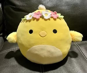 Juguete de peluche Squishmallows Triston amarillo pollito flores 11" Pascua primavera - Imagen 1 de 7