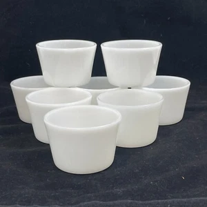 8 tazas de postre ramekin para hornear natillas blancas vintage de vidrio de leche - Imagen 1 de 15