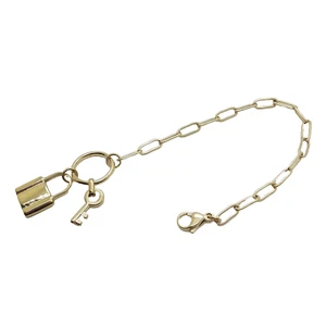 Vergoldet Metall Schloss Schlüssel Kette Armband für Frauen Mode Armband 840017 - Bild 1 von 4