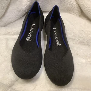 Rothy's The Flat Black Solid Knit Fabric Ballet Flats Women’s US 9 EU 39.5 - Picture 1 of 11