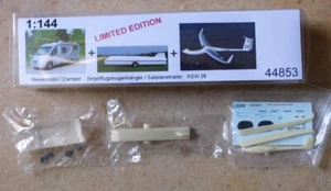 Set: Reisemobil + Segelflugzeuganhänger + Segelflieger ASW 28  -1:144  bs-design - Bild 1 von 1