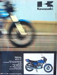 ANNI 70  ADVERTISING PUBBLICITà KAWASAKI 750 H2 - Picture 1 of 1