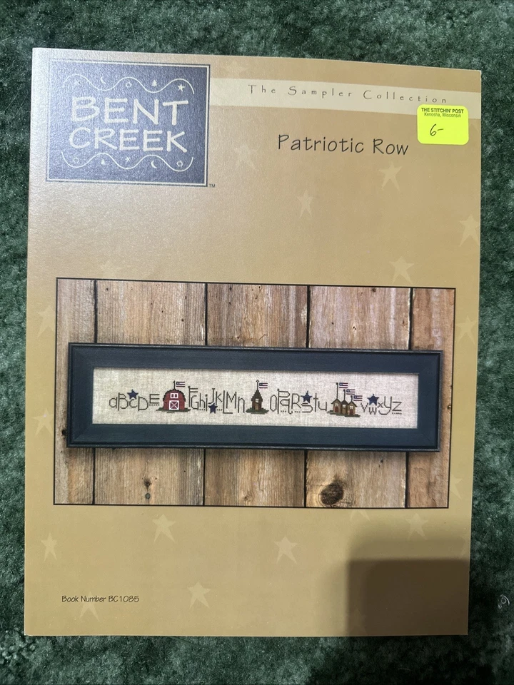 Bent Creek Patriotic Row Sampler Alphabet Cross Stitch Pattern. 2002 NEW - Image 1 of 4