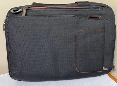 Briggs & Riley Laptop Travel Carrying Bag VB407-4. Black & Orange. Fast Shipping - Image 1 of 4