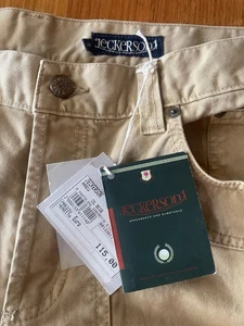 Jeckerson Pantalone Gabardine Beige Golf Pants Brand New Size 38 - Picture 1 of 7