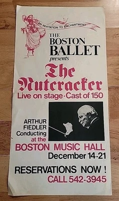 Vintage Boston Ballet The Nutcracker Poster Arthur Fiedler Music Hall - Image 1 of 4