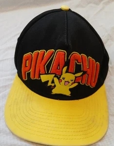 Nintendo Pokémon Pikachu 2014 3D Snapback Embroidered Hat Cap Black Yellow Red - Picture 1 of 7