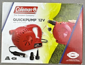 Coleman Quick Pump 12v Air Pump Car Adapter Portable With Attachment Nozzles NEW - Picture 1 of 5
