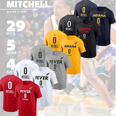 ARTÍCULO CALIENTE! Kelsey Mitchell #0 Indiana Fever 2025 nombre y número regalos para fanáticos Foto 1 de 4