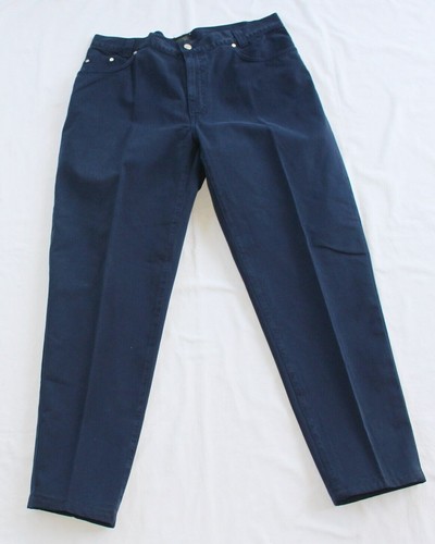 VERSACE Pantalone casual classico V2 cotone uomo 36x30 blu navy 5 tasche vintage anni 90