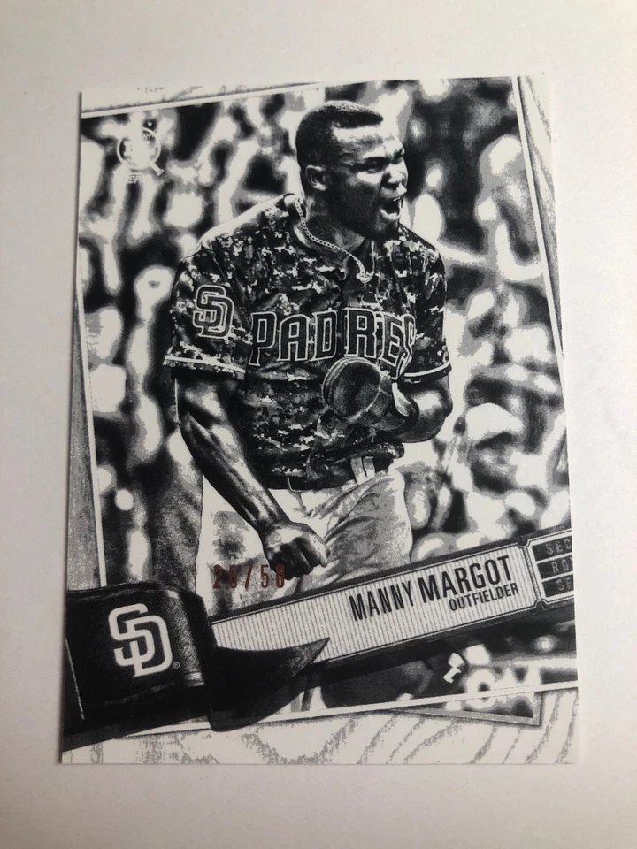 2019 Topps Big League Black & White Parallel Manny Margot Padres 322 /50 - Image 1 of 1