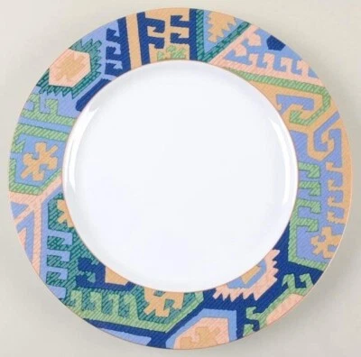 3 PLATOS DE CENA / MIKASA Karastan, porcelana verde Nancy / azul melocotón / suroeste Foto 1 de 4