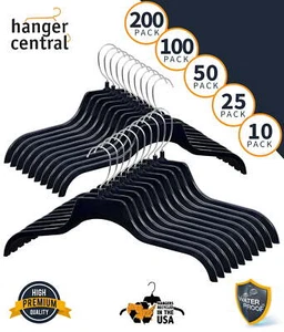 Hanger Central Plastic Non Slip Garment Hangers Swivel Hooks,17 In,25 Pack - Picture 1 of 12