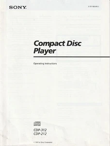 Sony CDP-312 CDP-212 Compact Disc Player Original Bedienungsanleitung - Bild 1 von 2