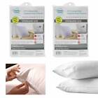 4 Pc Standard Pillow Case Zippered Cover Soft Vinyl Luxury Water Resistant White