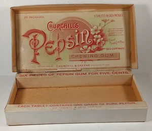 Churchill's PEPSIN 1905 CHICLE mostrador de tienda publicidad caja de exhibición rara - Imagen 1 de 10