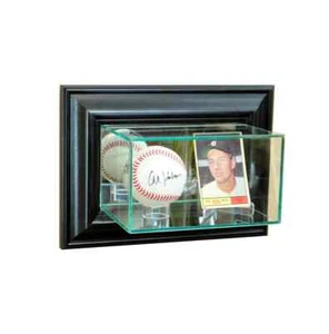Wall Mounted Baseball and Card Display Case UV Protection Glass Card Showcase - Picture 1 of 4