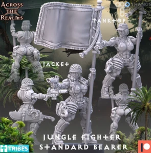 sexy Jungle Fighter Standard Bearer x 1 model (28mm) - Picture 1 of 1