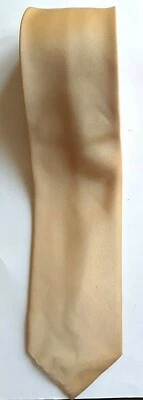 Vesuvio Napoli Polyester Woven Men's Neck Tie necktie Solid GOLD Yellow - Image 1 of 2