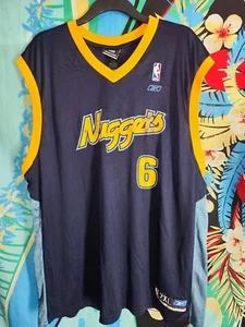 Vintage Reebok Denver Nuggets NBA Jersey #6 Martin mwns size 2XL - Picture 1 of 10