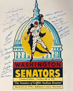 Washington Senators 16x20 Photo 26 sigs/150 -Killebrew/Pascual /Seivers- Beckett - Picture 1 of 3