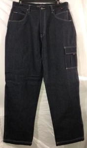 NWOT Vintage FUBU The Collection Denim Wide Leg Men's Jeans 38x34 Hip Hop Rap - Picture 1 of 11