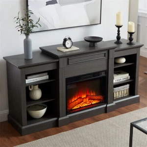 Modern Fireplace TV Stand for TVs up to 75'' Media Console w/23 inch Fireplace - Picture 1 of 13