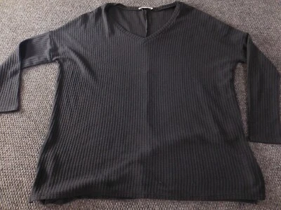 Zenana женщин свитер маленький серый пуловер v-образным вырезом эластичной - Изображение 1 из 4