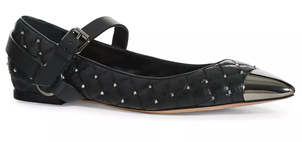 Sz 37 valentino Garavani Vlogo Buckle Ballerina Ballet Flats PUMPS Shoes