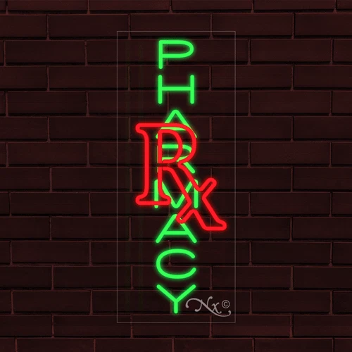 NEW "RX PHARMACY" VERTICAL 30x12x1 INCH LED FLEX WINDOW/WALL INDOOR SIGN 31015 - Image 1 of 1