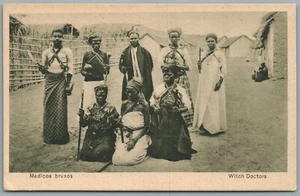 BRAZIL WITCH DOCTORS MEDICOS BRUXOS ANTIQUE POSTCARD - Picture 1 of 2