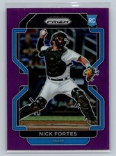 2021 Prizm PURPLE Nick Fortes ROOKIE CARD #172 - Miami Marlins
