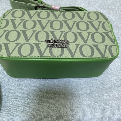 Valentino Orlandi Tracolla Verde Tracolla 2 Cerniere Chiusura Nuova Con Etichette