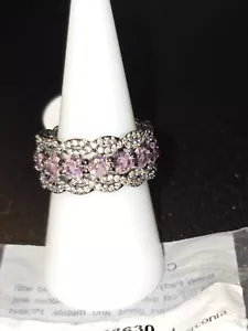 A Life Well Lived Size 8 Rbp8630 Rose Quartz Cz On Hematite Bp Ring - Picture 1 of 2