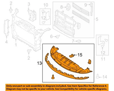 Soporte radiador sedán interceptor policía Ford OEM 10-19 AG1Z8327A Foto 1 de 2